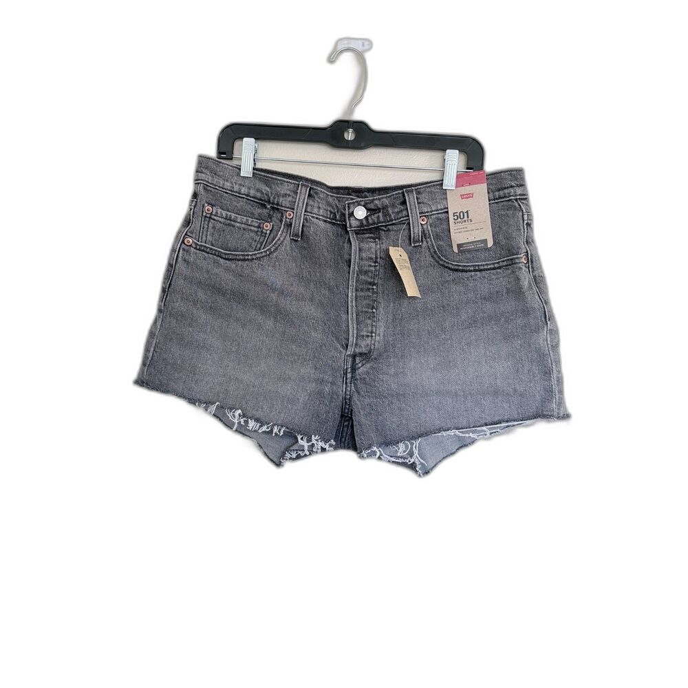 NWT Levi’s 501 Original High-Rise Cut-Off‎ Shorts - Washed Black/Gray - Size 32